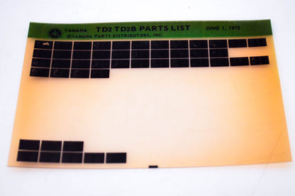 OEM Yamaha TD2 TD2B 1975/June 1 Parts List Microfiche