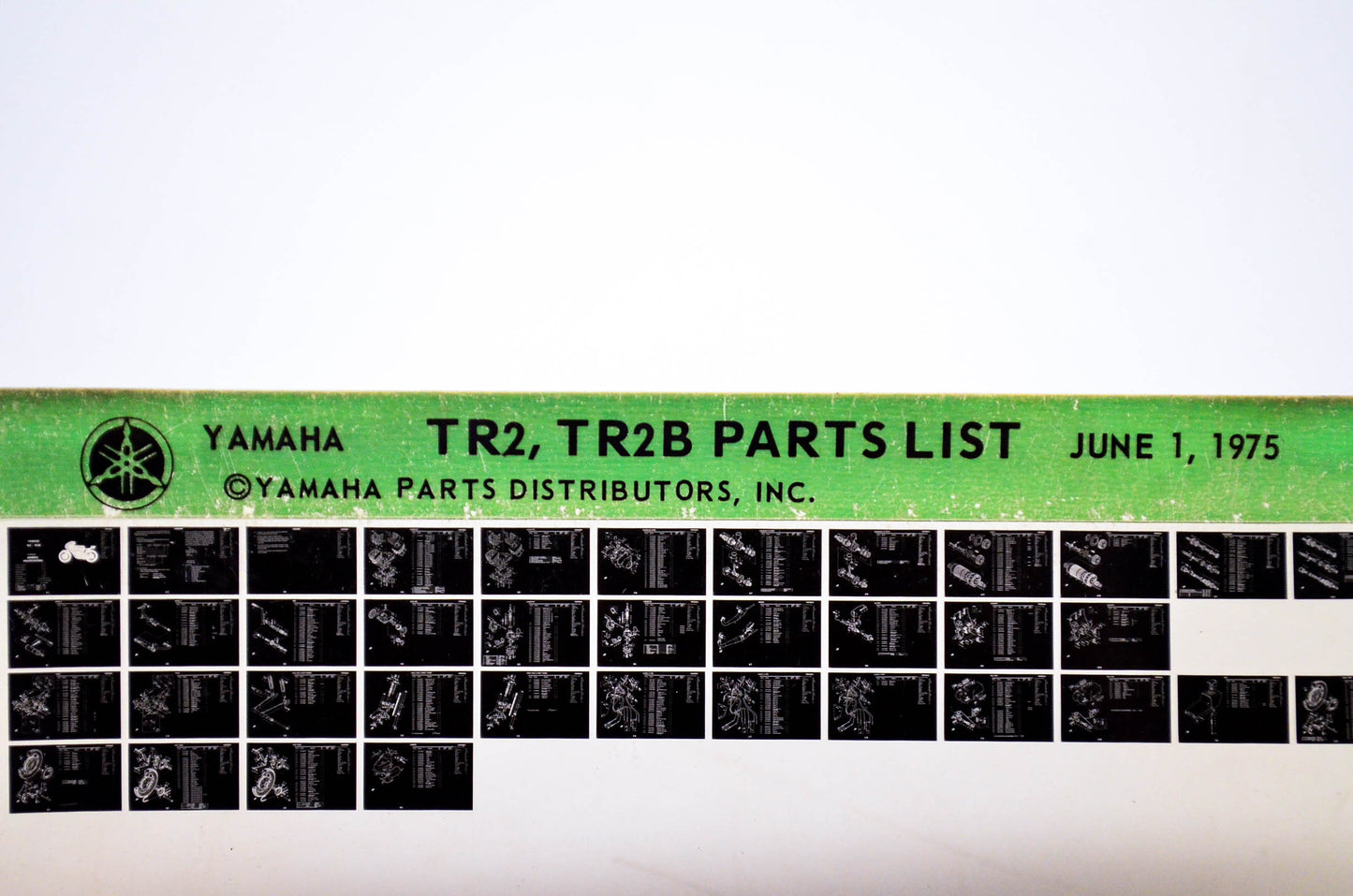 OEM Yamaha TR2, TR2B 1975/June 1 Parts List Microfiche