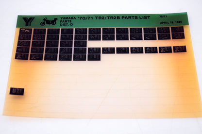 OEM Yamaha TR2/TR2B 1985/April 19 '70/'71 Parts List Microfiche