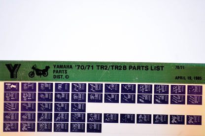 OEM Yamaha TR2/TR2B 1985/April 19 '70/'71 Parts List Microfiche
