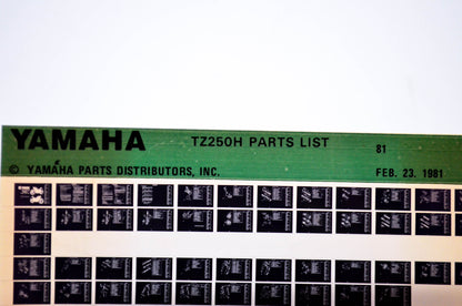 OEM Yamaha TZ250H 1981/February 23 '81 Parts List Microfiche