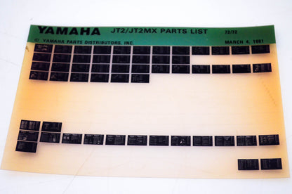OEM Yamaha JT2/JT2MX 1981/March 4 '72 Parts List Microfiche