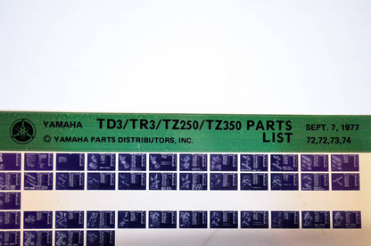 OEM Yamaha TD3/TR3/TZ250/TZ350 1977/September 7 '72 - '74 Parts List Microfiche