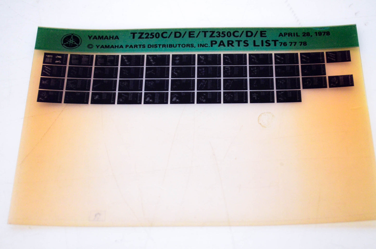 OEM Yamaha TZ250C/D/E/TZ350C/D/E 1978/April 28 '76 - '78 Parts List Microfiche
