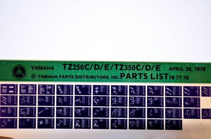 OEM Yamaha TZ250C/D/E/TZ350C/D/E 1978/April 28 '76 - '78 Parts List Microfiche