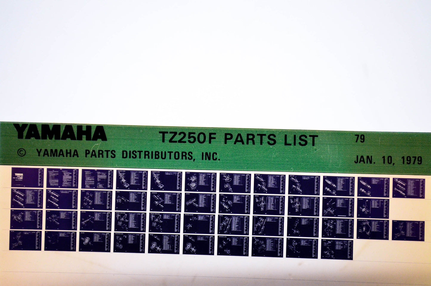 OEM Yamaha TZ250F 1979/January 10 '79 Parts List Microfiche