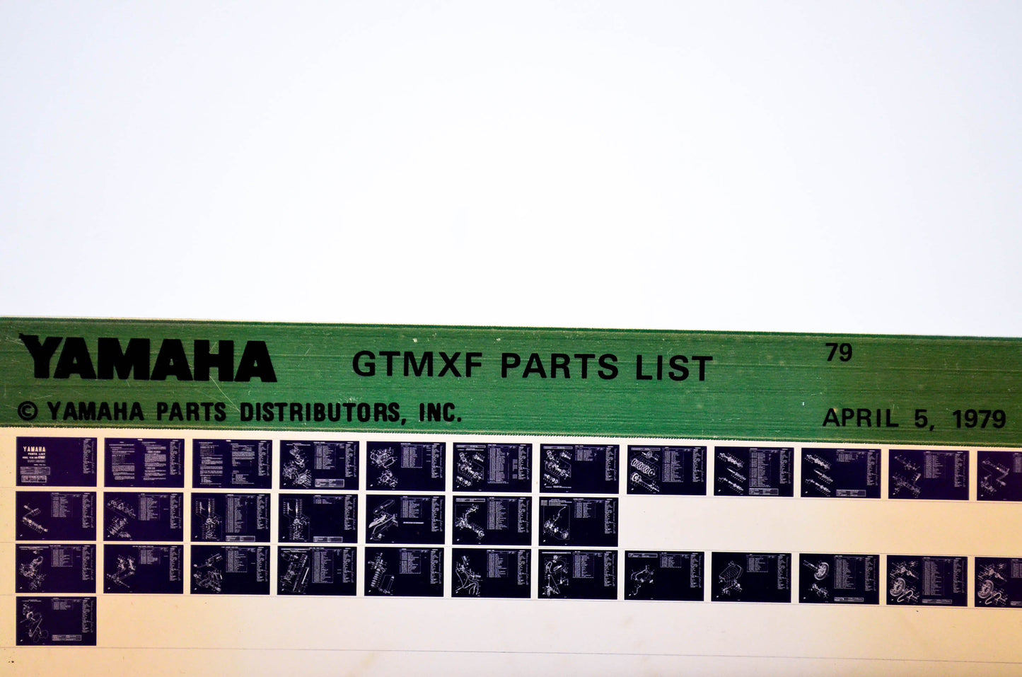 OEM Yamaha GTMXF 1979/April 5 '79 Parts List Microfiche