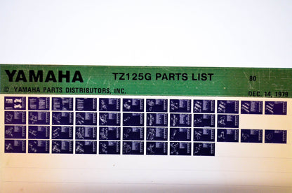 OEM Yamaha TZ125G 1979/December 14 '80 Parts List Microfiche