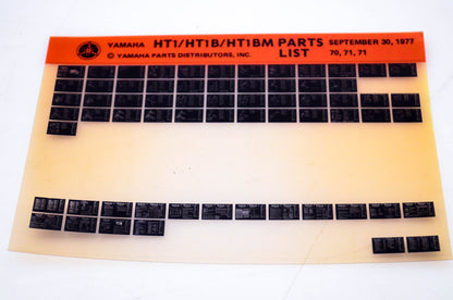 OEM Yamaha HT1/HT1B/HT1BM 1977/September 30 '70 - '71 Parts List Microfiche
