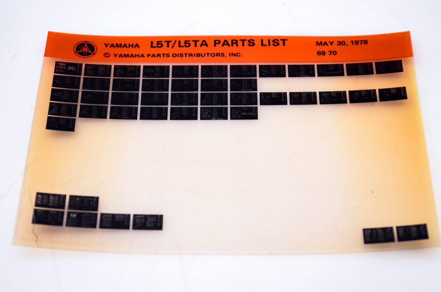 OEM Yamaha L5T/L5TA 1978/May 30 '69 - '70 Parts List Microfiche