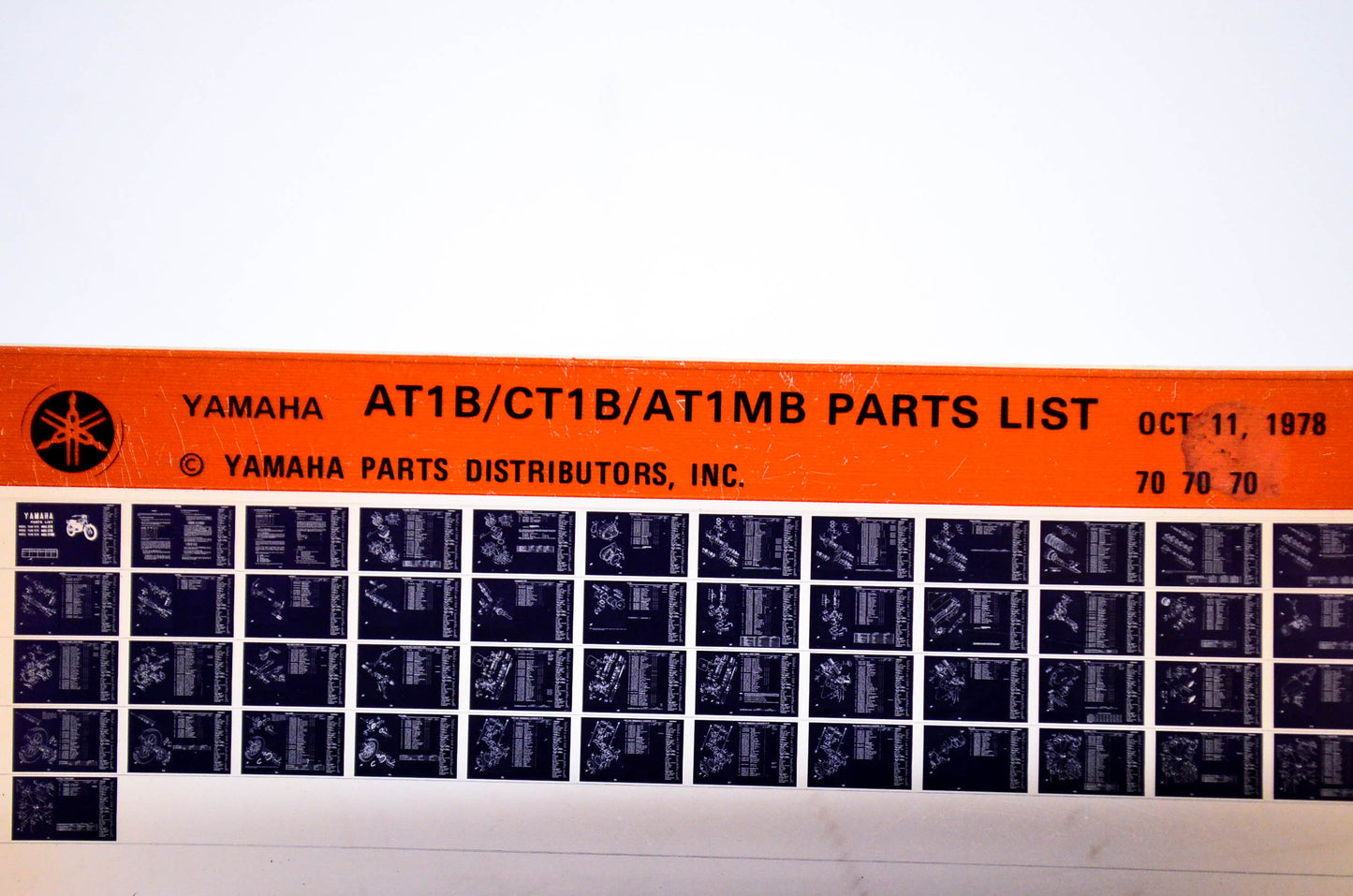 OEM Yamaha AT1B/CT1B/AT1MB 1978/October 11 '70 Parts List Microfiche
