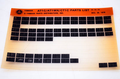 OEM Yamaha AT1C/AT1MX/CT1C 1978/December 26 '71 Parts List Microfiche