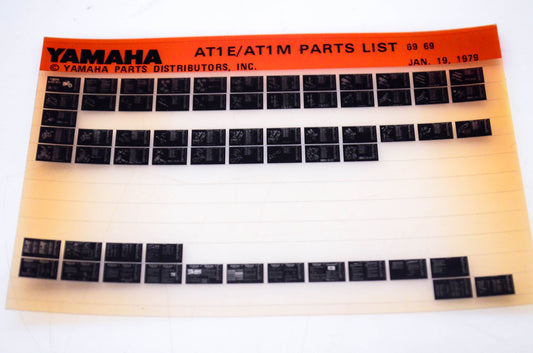 OEM Yamaha AT1E/AT1M 1979/January 19 '69 Parts List Microfiche