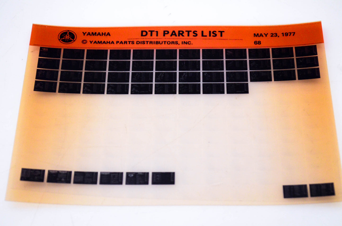 OEM Yamaha DT1 1977/May 23 '68 Parts List Microfiche