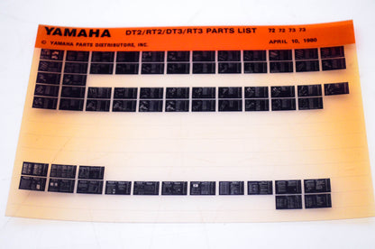 OEM Yamaha DT2/RT2/DT3/RT3 1980/April 10 '72 - '73 Parts List Microfiche