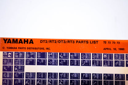 OEM Yamaha DT2/RT2/DT3/RT3 1980/April 10 '72 - '73 Parts List Microfiche