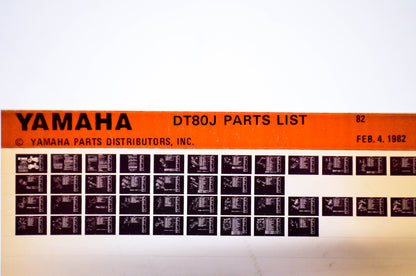 OEM Yamaha DT80J 1982/February 4 '82 Parts List Microfiche
