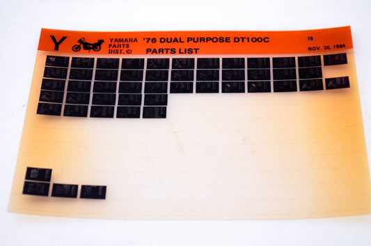 OEM Yamaha DT100C 1984/November 30 '76 Dual Purpose Parts List Microfiche