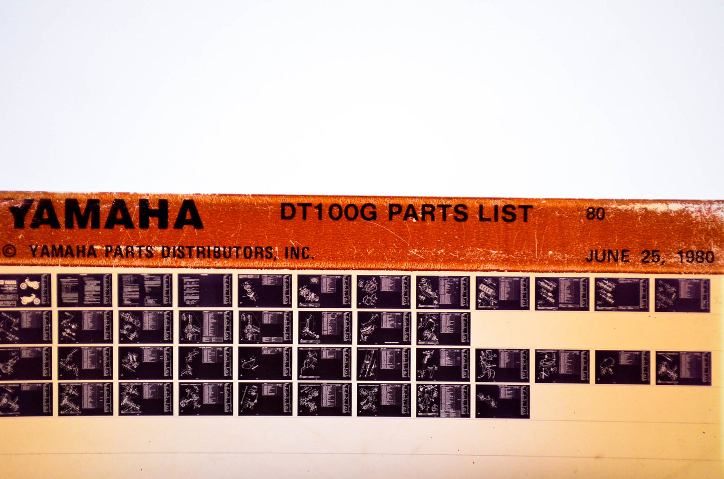 OEM Yamaha DT100G 1980/June 25 '80 Parts List Microfiche