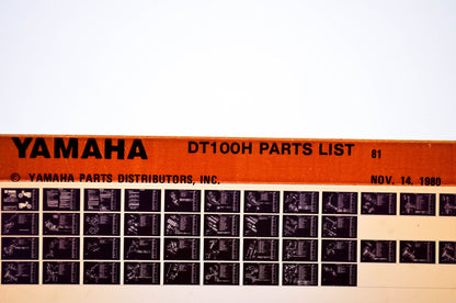 OEM Yamaha DT100H 1980/November 14 '81 Parts List Microfiche
