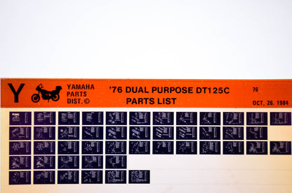 OEM Yamaha DT125C 1984/October 26 '76 Dual Purpose Parts List Microfiche