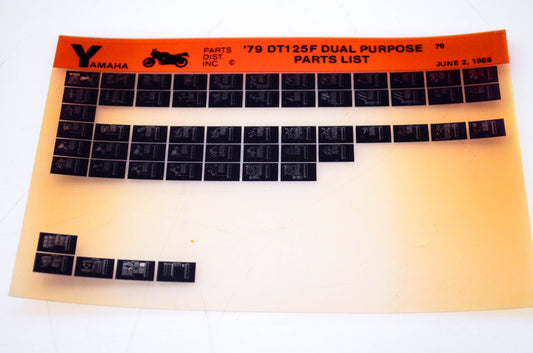 OEM Yamaha DT125F 1986/June 2 '79 Dual Purpose Parts List Microfiche