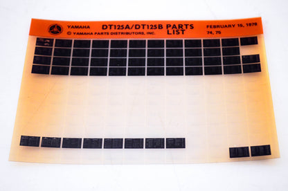 OEM Yamaha DT125A/DT125B 1978/February 15 '74 - '75 Parts List Microfiche