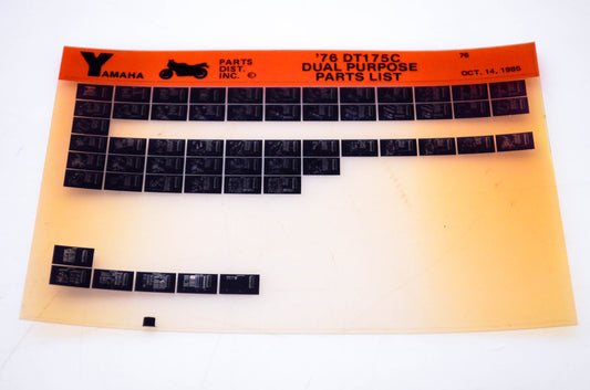 OEM Yamaha DT175C 1985/October 14 '76 Dual Purpose Parts List Microfiche