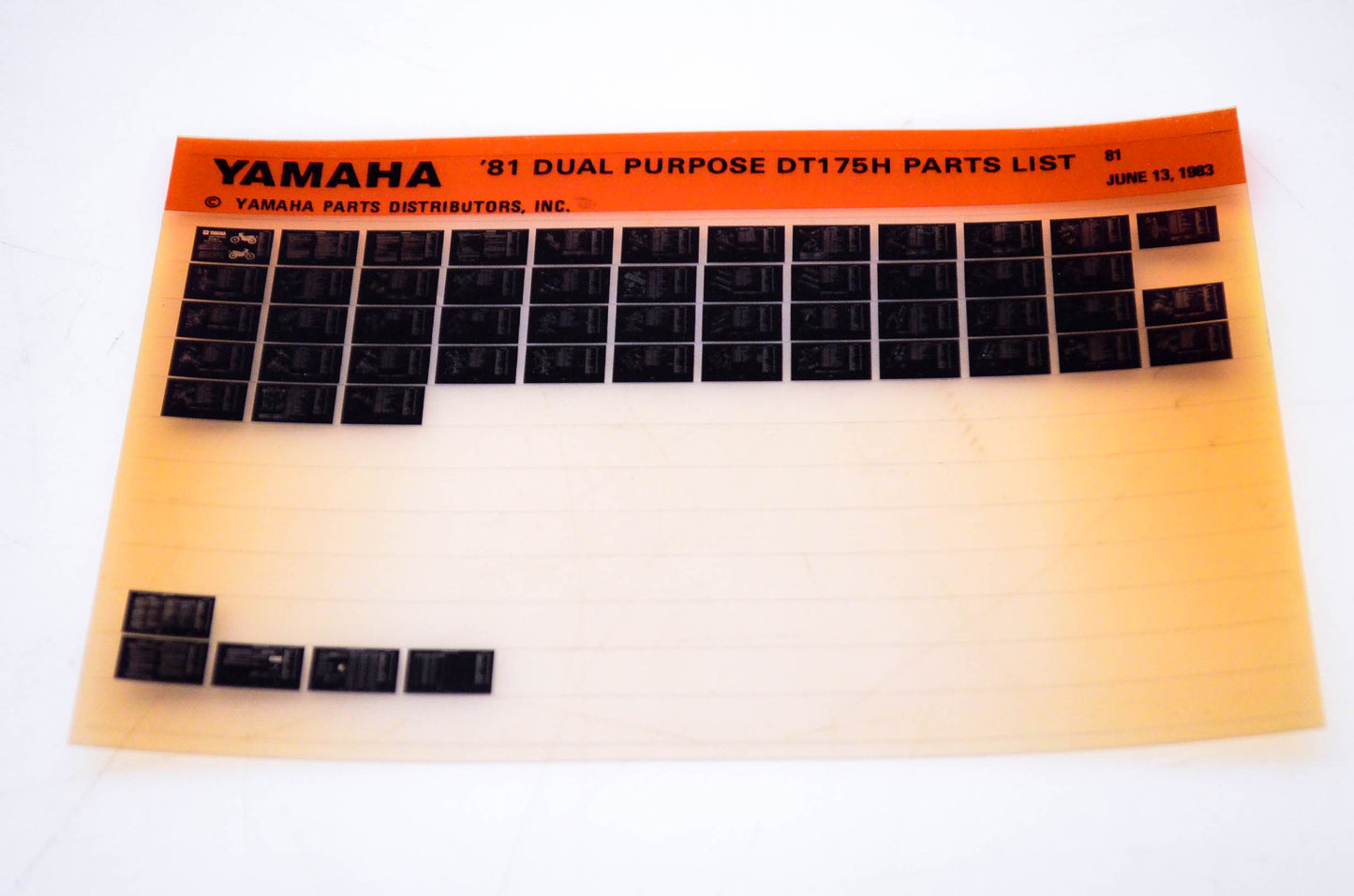 OEM Yamaha DT175H 1983/June 13 '81 Dual Purpose Parts List Microfiche