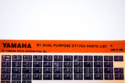 OEM Yamaha DT175H 1983/June 13 '81 Dual Purpose Parts List Microfiche