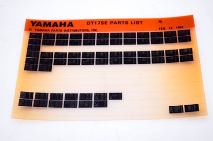 OEM Yamaha DT175E 1982/February 12 '78 Parts List Microfiche