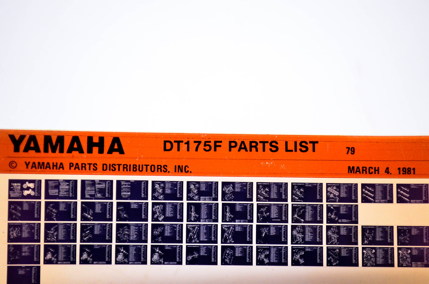 OEM Yamaha DT175F 1981/March 4 '79 Parts List Microfiche