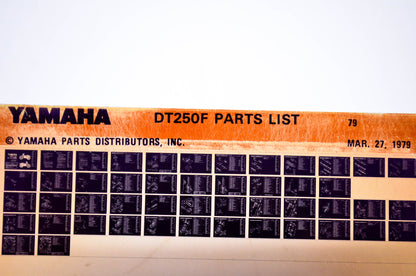 OEM Yamaha DT250F 1979/March 27 '79 Parts List Microfiche