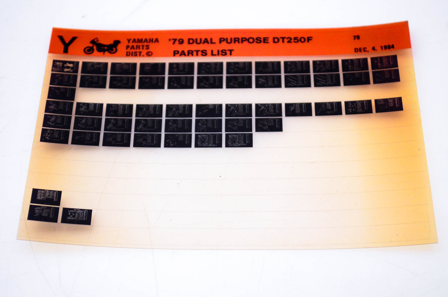 OEM Yamaha DT250 F 1984/December 4 '79 Dual Purpose Parts List Microfiche