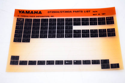 OEM Yamaha DT250A/DT360A 1981/May 22 '74 Parts List Microfiche