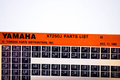 OEM Yamaha XT250J 1982/December 11 '82 Parts List Microfiche