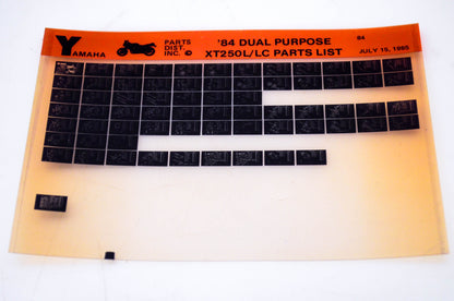 OEM Yamaha XT250L/LC 1985/July 15 '84 Dual Purpose Parts List Microfiche