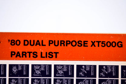 OEM Yamaha XT500G 1984/December 14 '80 Dual Purpose Parts List Microfiche