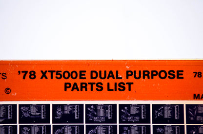 OEM Yamaha XT500E 1986/May 13 '78 Dual Purpose Parts List Microfiche