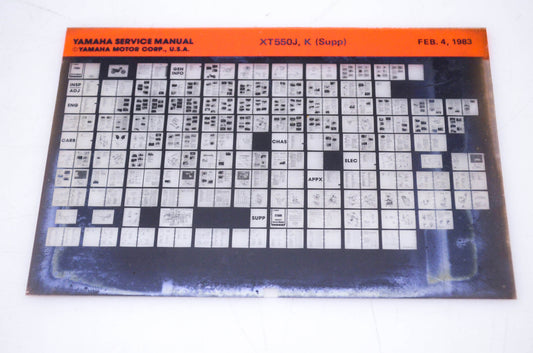 OEM Yamaha XT550J, K 1983/February 4 Service Manual Supplement Microfiche
