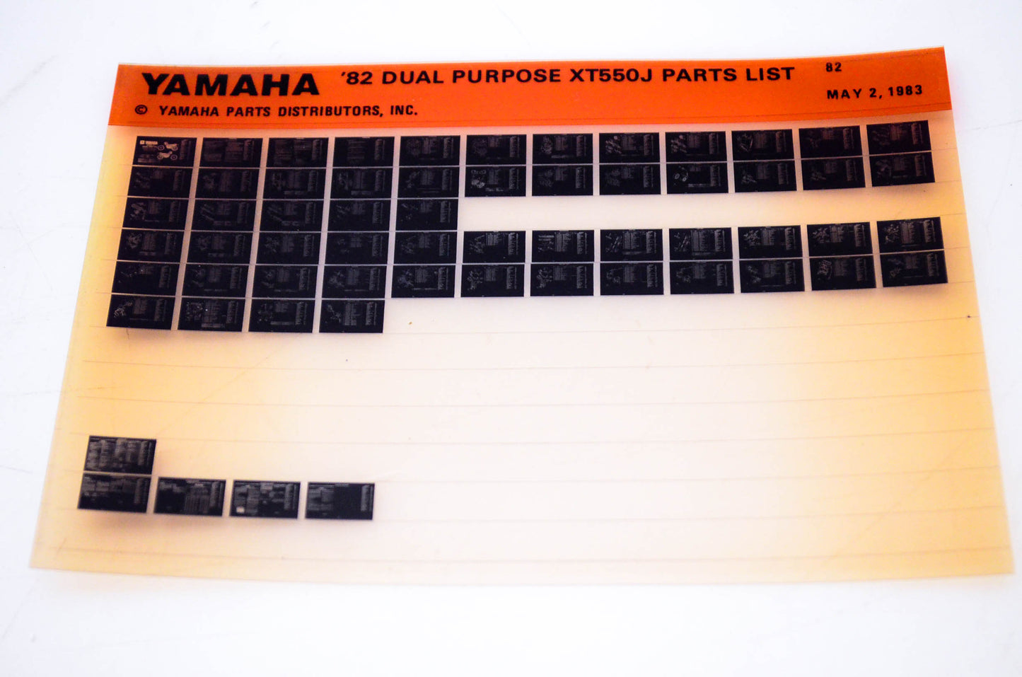 OEM Yamaha XT550J 1983/May 2 '82 Dual Purpose Parts List Microfiche