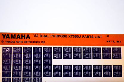 OEM Yamaha XT550J 1983/May 2 '82 Dual Purpose Parts List Microfiche