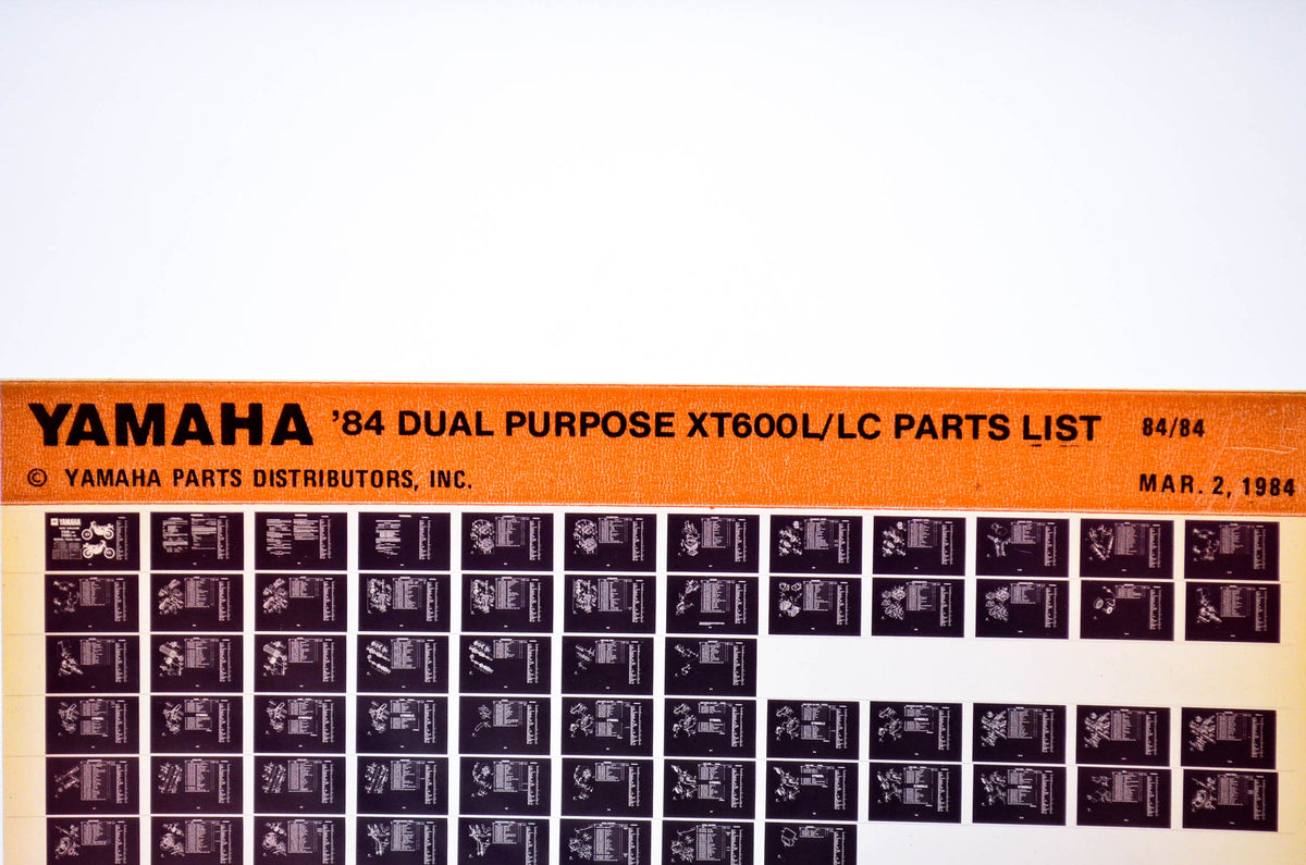OEM Yamaha XT600L/LC 1984/March 2 '84 Dual Purpose Parts List Microfiche