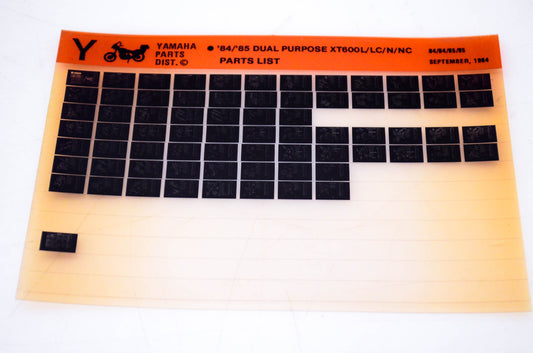 OEM Yamaha XT600L/LC/N/NC 1984/Sep '84 - '85 Dual Purpose Parts List Microfiche