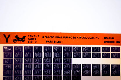 OEM Yamaha XT600L/LC/N/NC 1984/Sep '84 - '85 Dual Purpose Parts List Microfiche