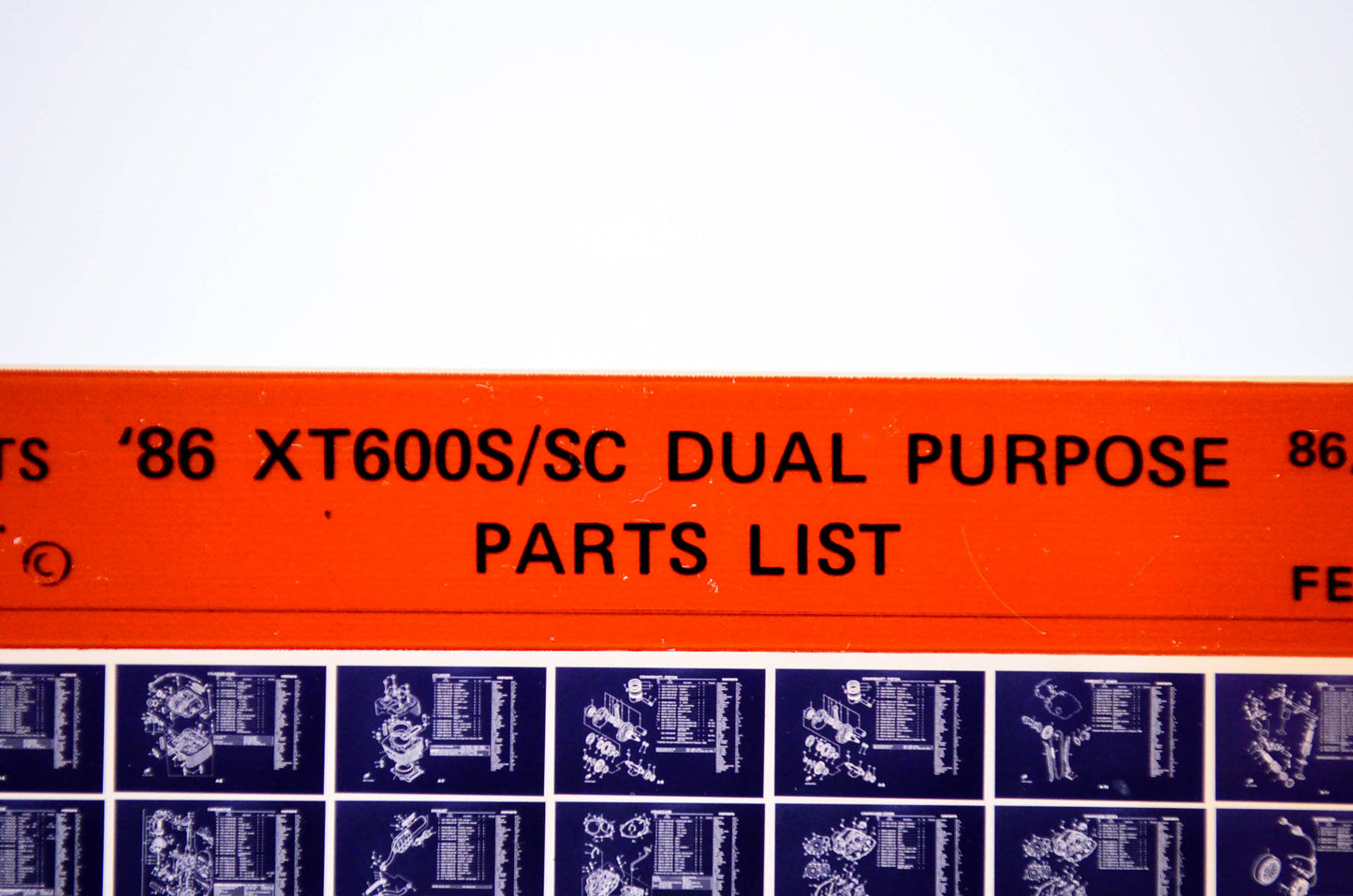 OEM Yamaha XT600S/SC 1986/February 10 '86 Dual Purpose Parts List Microfiche