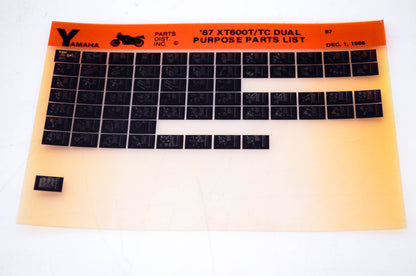 OEM Yamaha XT600T/TC 1986/December 1 '87 Dual Purpose Parts List Microfiche