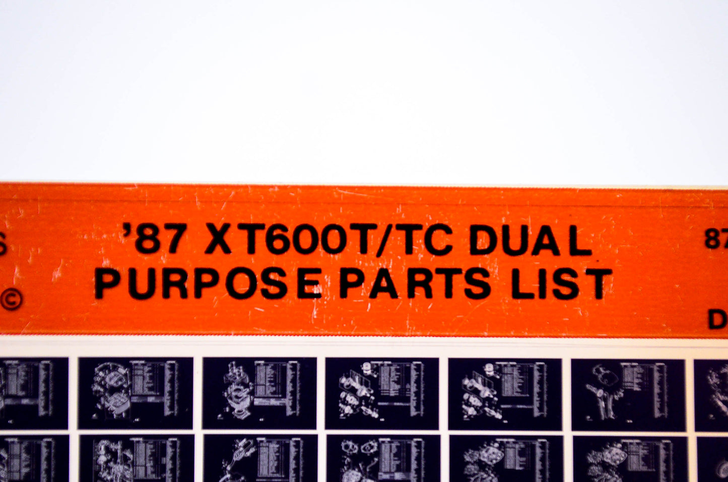 OEM Yamaha XT600T/TC 1986/December 1 '87 Dual Purpose Parts List Microfiche