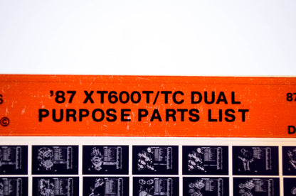OEM Yamaha XT600T/TC 1986/December 1 '87 Dual Purpose Parts List Microfiche