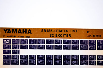 OEM Yamaha SR185J 1982/January 22 '82 Exciter Parts List Microfiche